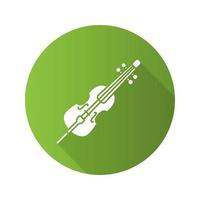 Cello flat design long shadow glyph icon vector