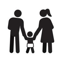 Family silhouette icon vector