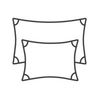 Pillows linear icon. Thin line illustration. Contour symbol. Vector isolated outline drawing