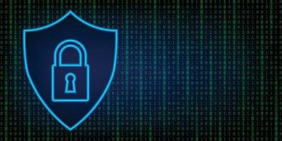 Security digital technology abstract background with shield and lock symbol Cybersecurity protection concept vector