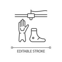 3d printed prosthetics linear icon vector