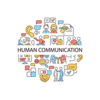 Human communication abstract color concept layout with headline vector