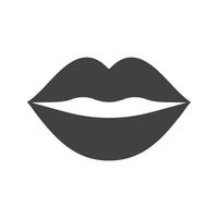 icono de beso. símbolo de silueta. labios de mujer. espacio negativo. vector ilustración aislada