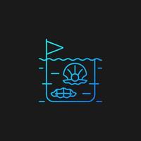 Pearl farming gradient vector icon for dark theme