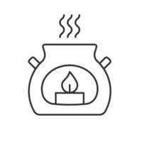 Spa salon candle linear icon. Thin line illustration. Aromatherapy contour symbol. Vector isolated outline drawing