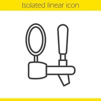 Beer tap linear icon. Thin line illustration. Contour symbol. Vector isolated outline drawing