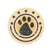 pets paw label vector