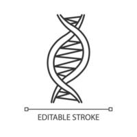 Left-handed DNA helix linear icon. Z-DNA. Deoxyribonucleic, nucleic acid structure. Genetic code. Genetics. Thin line illustration. Contour symbol. Vector isolated outline drawing. Editable stroke