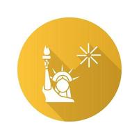 The Statue of Liberty flat design long shadow glyph icon vector