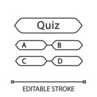 Quiz question linear icon vector