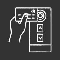 NFC credit card reader chalk icon vector