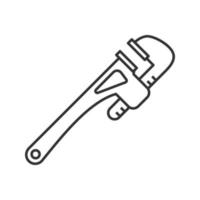 Monkey wrench linear icon. Thin line illustration. Spanner. Contour symbol. Vector isolated outline drawing