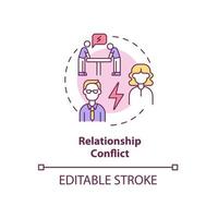 Relationship conflict concept icon vector