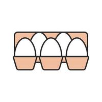 Eggs tray color icon. Isolated vector illustration
