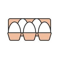 Eggs tray color icon. Isolated vector illustration