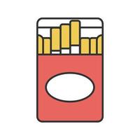 icono de color de paquete de cigarrillos abierto vector