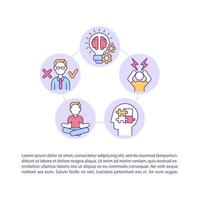 Intrapersonal conflict concept line icons with text vector