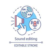 Sound editing concept icon vector