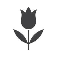 Tulip icon. Silhouette symbol. Negative space. Vector isolated illustration