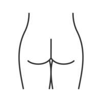 Female buttocks linear icon. Thin line illustration. Contour symbol. Vector isolated outline drawing