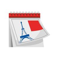 calendario celebración francesa vector