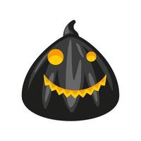 black halloween pumpkin vector