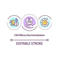 CSR offence decriminalization concept icon vector