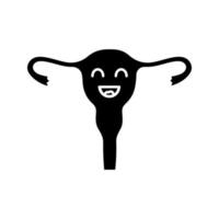 Smiling uterus glyph icon vector