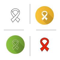 Anti HIV ribbon icon vector