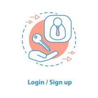 Login concept icon vector