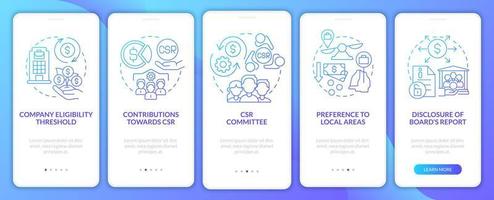 CSR basics blue gradient onboarding mobile app page screen vector