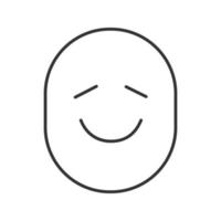 Happy and funny smile linear icon. Thin line illustration. Good mood. Contour symbol. Vector isolated outline drawing