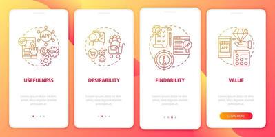 UX elements onboarding mobile app page screen vector