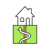 Geothermal energy color icon vector