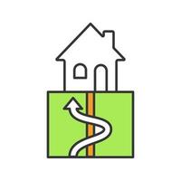 Geothermal energy color icon vector