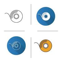 Adhesive tape roll icon. Flat design, linear and color styles. Isolated vector illustrations