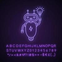 nueva idea icono de luz de neón chatbot vector