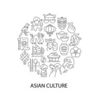 Asian culture abstract linear concept layout with headline vector