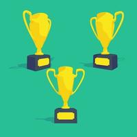 the winner of the cup on a green background vector