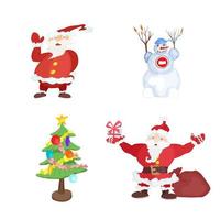 selection of christmas characters on a white background vector