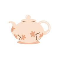 teapot with leaves vector