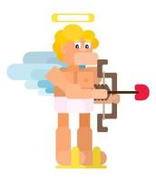 flat funny blond cupid with arrows and bow vector