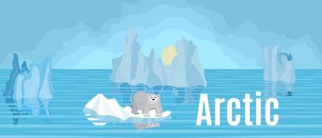 oso ártico en un témpano de hielo en el norte