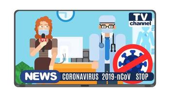 corona virus doctor interview. new news vector