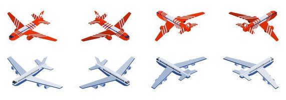 isometric aircraft for airport terminal selection vector