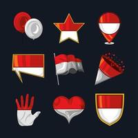 indonesia flag set vector