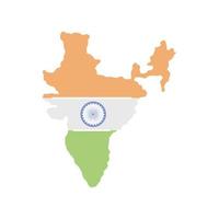 mapa de india con bandera vector