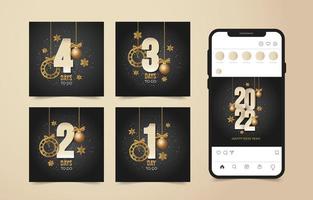 2022 New Year Countdown Social Media Template vector