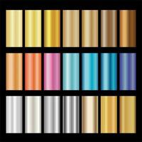 Metallic gradient collection different colors illustration vector
