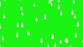 Rain drops on green screen effect video